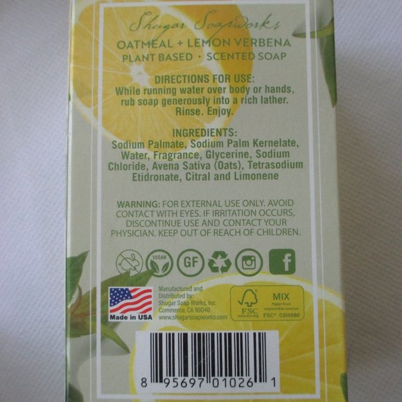 NEW - 5 Bars scented soaps - 4 bars Oatmeal & Lemon Verbena/1 Goat's Milk - Picture 4 of 4